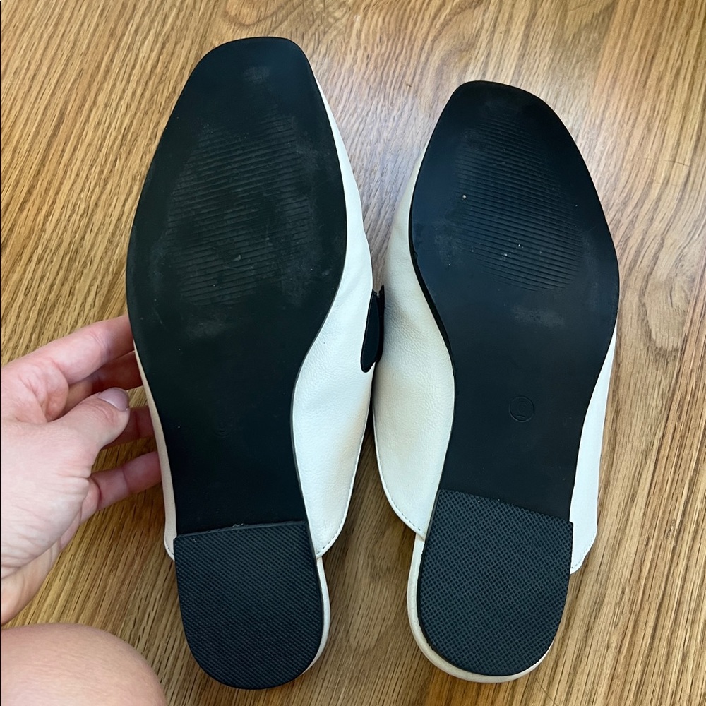 White and Black Slip-On Loafers - Picture 4 of 5